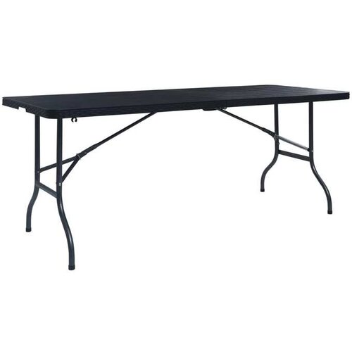 VidaXL Zložljiva vrtna miza 180x75x72 cm HDPE imitacija ratana Slike