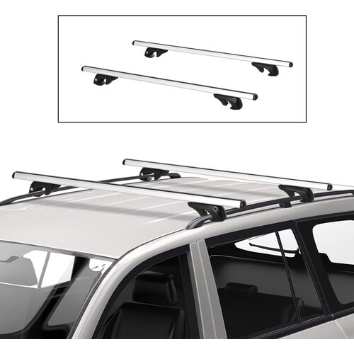 HOMCOM Strešni nosilci za avtomobile s ključavnico in ključem, strešni nosilci iz aluminijaste zlitine 123,5 cm, max. 75 kg, (20752864) Cene