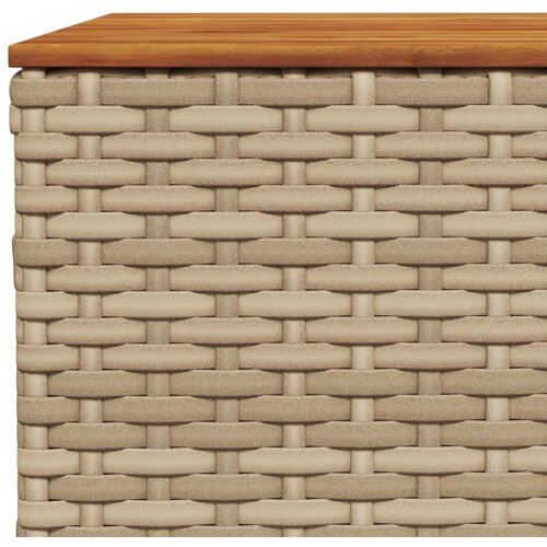 Vrtni stol bež 55 x 55 x 36 cm od poliratana i bagremovog drva Slike
