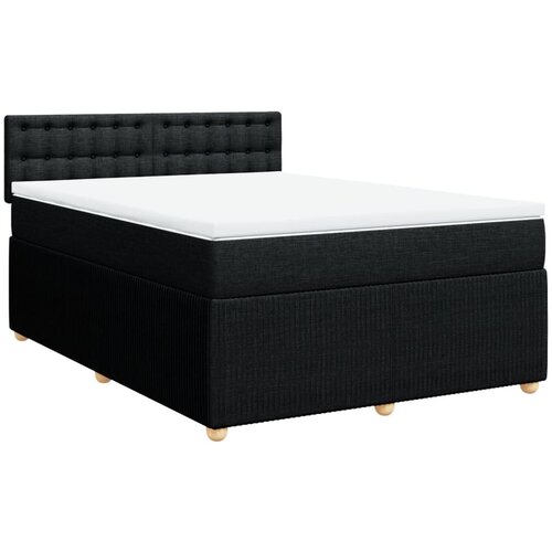 vidaXL Box spring posteljni z vzmetnico črn 140x190 cm blago, (21304534) Cene