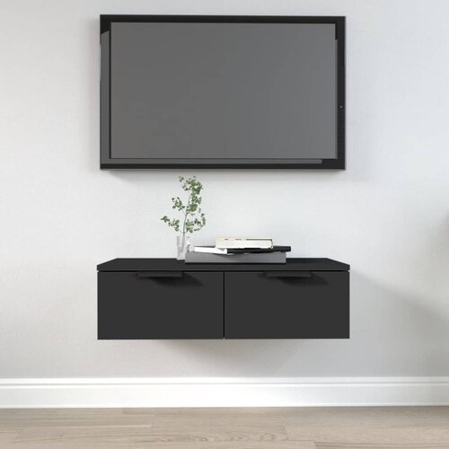 vidaXL Stenska omarica črna 68x30x20 cm inženirski les Cene