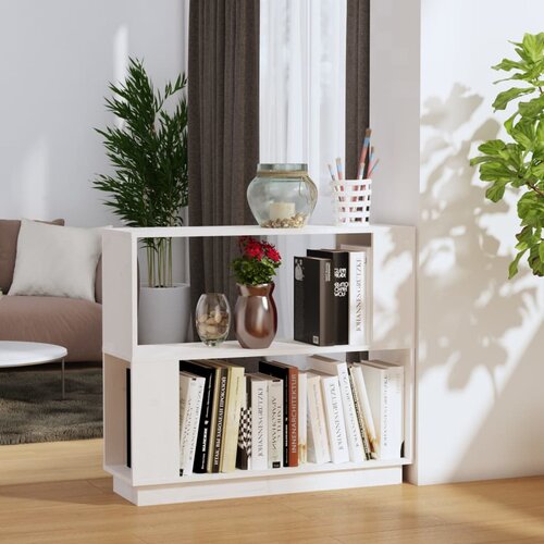 vidaXL Ormarić za knjige / pregrada bijeli 80 x 25 x 70 cm od borovine Cijene