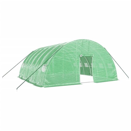  Plastenik s čeličnim okvirom zeleni 36 m&amp;sup2; 6 x 6 x 2,85 m Slike