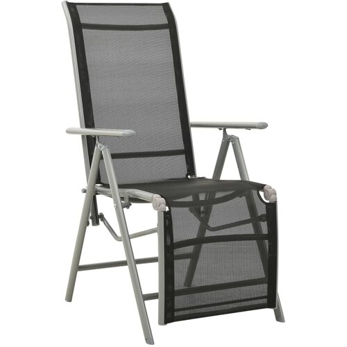 Maison Chic Nastavljiv Vrtni Stoli - Stol za vrt 2 kosa tekstil in aluminij srebrn JS10, (21877202) Slike