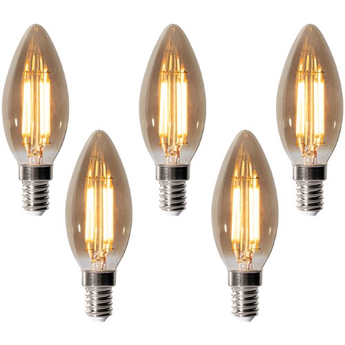 LUEDD Komplet 5 E14 zatemnitvenih LED žarnic B35 dimljenih 4W 300 lm 2200K Slike