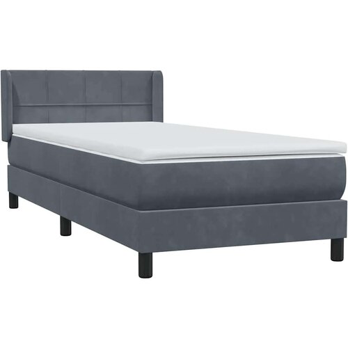 VidaXL Box spring krevet s madracem tamnosivi 80 x 220 cm bar&amp;scaron;unasti Slike