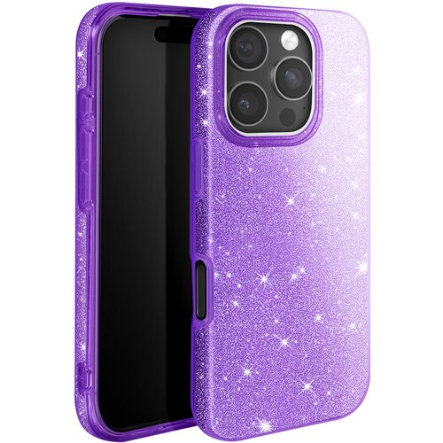 AVIZAR Ohišje z bleščicami za iPhone 16 Pro Odporen na udarce Glitter, Vijolična, (5000013312) Cene
