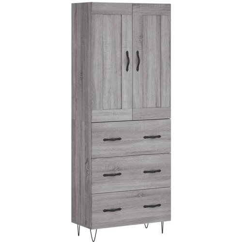 vidaXL Visoka komoda siva sonoma 69,5x34x180 cm inženirski les, (20807566) Cene