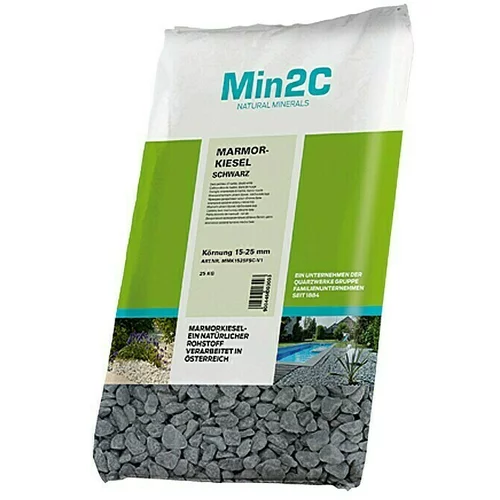 Min2C ukrasni kamenčići (crne boje, granulacija: 15 mm - 25 mm, 25 kg)