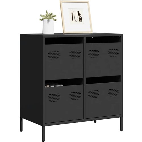  Komoda crna 68x39x73,5 cm hladno valjani čelik Cijene