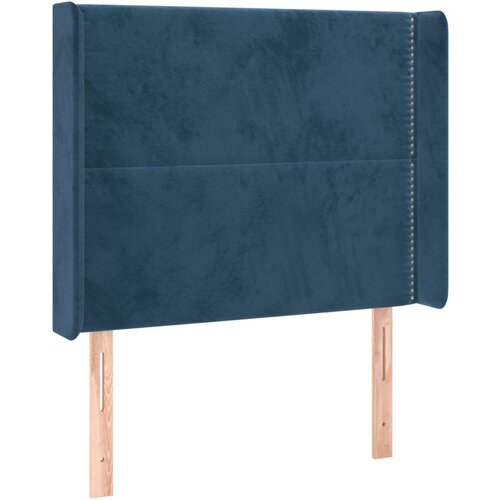 Maison Chic vzglavna omarica - nočna omarica - posteljna omarica z u&amp;scaron;esi temno modro 103x16x118/128 cm žamet, (21711641) Slike