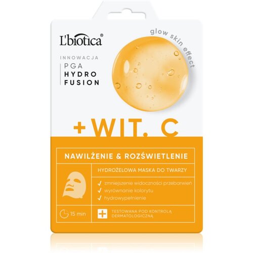 L´Biotica PGA Hydro Fusion + Vitamin C intenzivna hidrogelna maska za osvetlitev kože 1 kos Cene