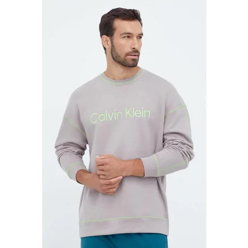 Calvin Klein Underwear Homewear pamučna dukserica boja: siva, s tiskom