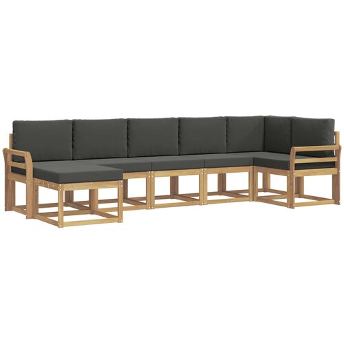  Set vanjskih sofa 7 kom. Bijela i antracit Poliester Smeđa 308 x 130,5 x 73 cm Slike