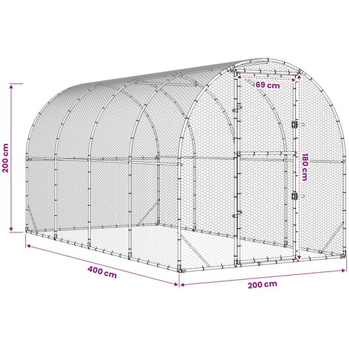  Koko&amp;scaron;injac Srebrna 400 x 200 x 200 cm Pocinčani čelik Slike