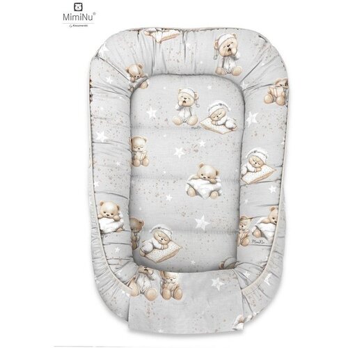 MimiNu gnijezdo za bebe 55 &amp;times; 75 cm &amp;ndash; Medvjedić siva Slike