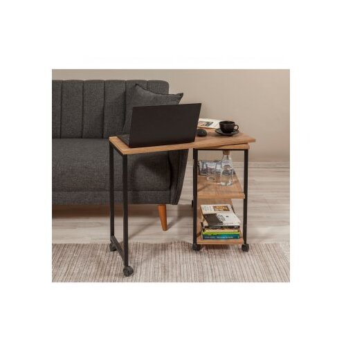 Hanah home Klub sto Melin 70x63x76cm Bež-Crni Slike