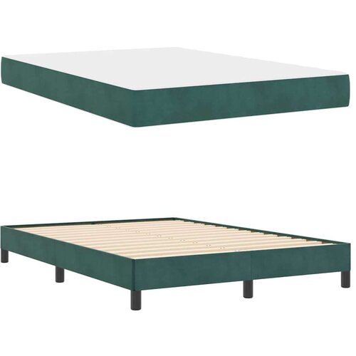  Box spring krevet Tamnozelena 160 x 220 cm tkanina Slike