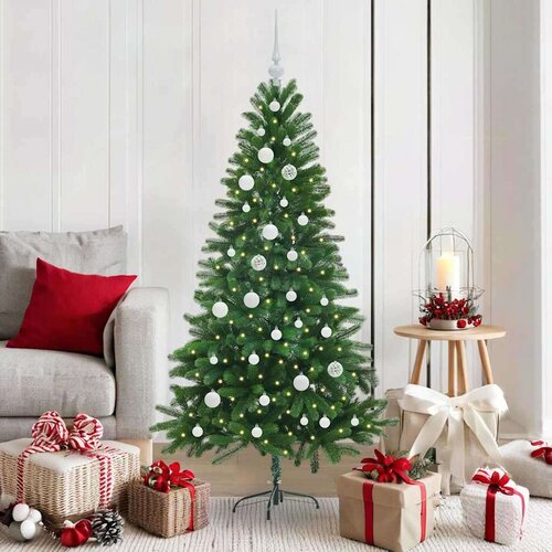 vidaXL Božično drevo med 150 LED z stojalom Zelena 150 cm PE Cene