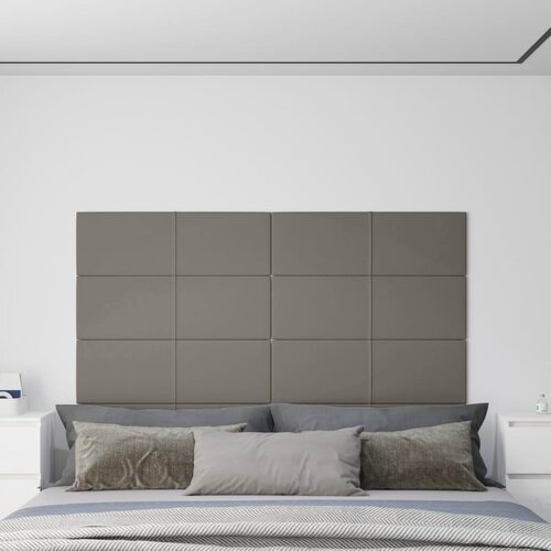 VidaXL Zidne ploče 12 kom svjetlosive 90 x 30 cm bar&amp;scaron;unaste 3,24 m&amp;sup2; Slike