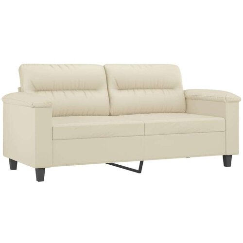  3-dijelni set sofa s jastucima krem od umjetne kože Slike