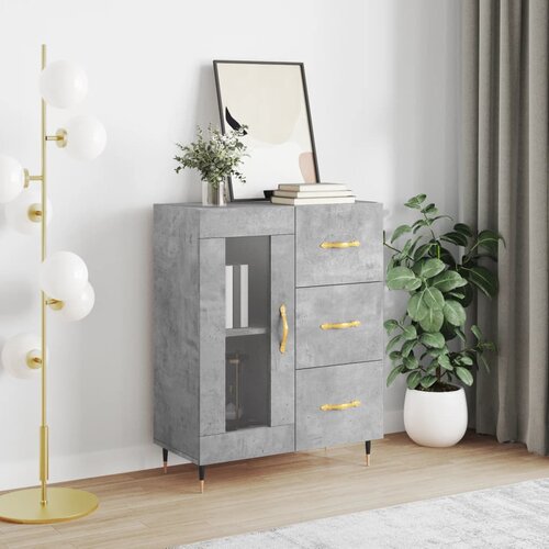 vidaXL Komoda betonsko siva 69,5x34x90 cm inženirski les Cene