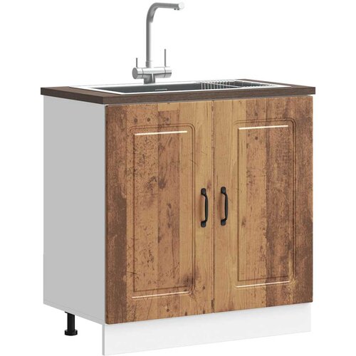 vidaXL Osnovna omarica za umivalnik Kalmar starinski les 80x46x81,5cm Cene