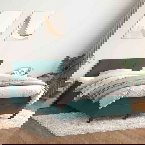 Box spring postelja z vzmetnico temno zelena 120x210 cm žamet, (21791812) Cene