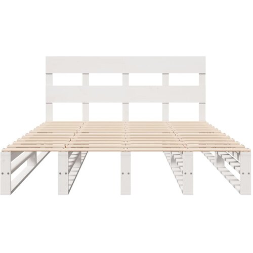  Okvir kreveta bez madraca bijeli 140x200 cm od masivne borovine Slike