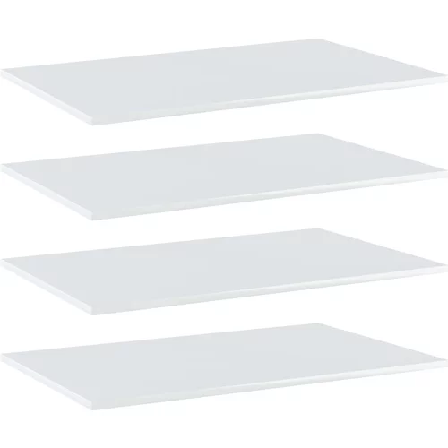 vidaXL Police za knjige 4 kom visoki sjaj bijele 80x50x1,5 cm iverica