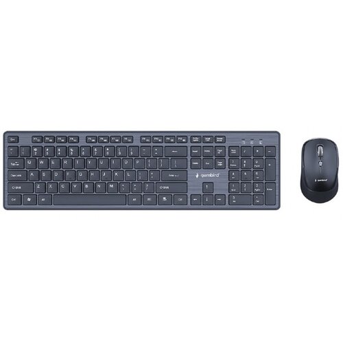 Gembird KBS-WCH-04 Wireless desktop set (keyboard + mouse), black, US-layout Cene