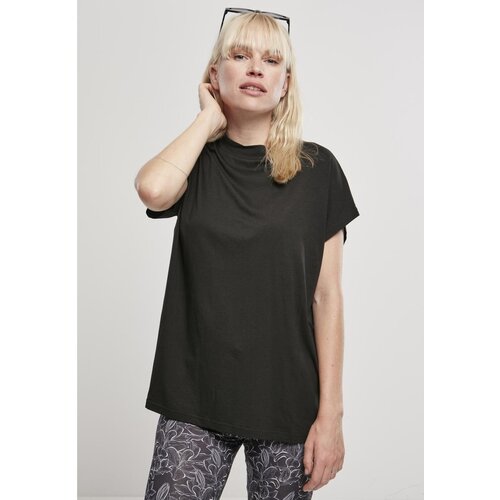 Urban Classics Ladies Oversized Cut On Sleeve Viscose Tee Black Slike