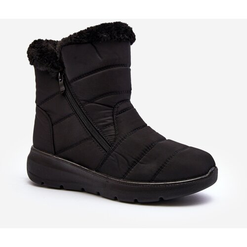 Kesi Black women&amp;#039;s Zeuna zippered snow boots with fur Slike