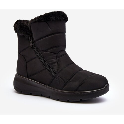 Kesi Black women's Zeuna zippered snow boots with fur Slike