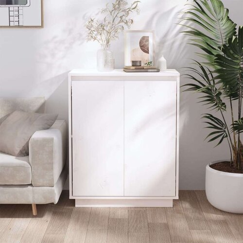  Komoda bela 60x34x75 cm trdna borovina, (20656126) Slike