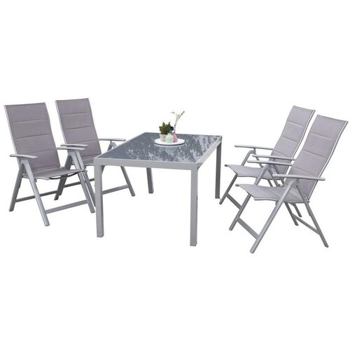 Gardenson Vrtna Garnitura Taviano, 5-Delno, Aluminij, Steklo Cene