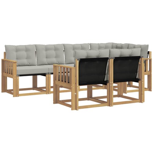 vidaXL Zunanja garnitura za sedenje 7 pcs Bela in svetlo siva, (5000280886) Cene