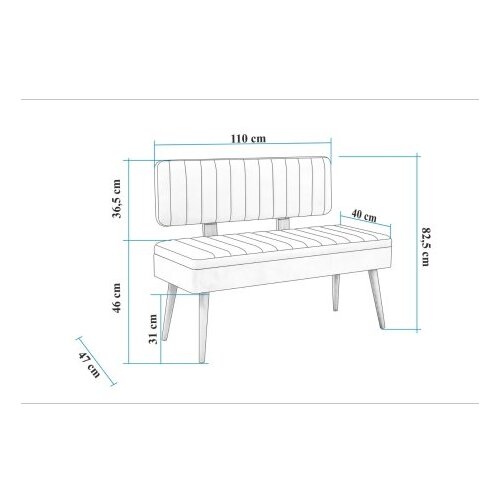 Woody Fashion Trpezarijska klupa Vina 0701 110x85x36cm Orah Slike