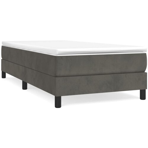 Maison Chic Box spring postelja - Vzmetna postelja z vzmetnico temno siv 90x190 cm žamet SL19010, (21893486) Slike