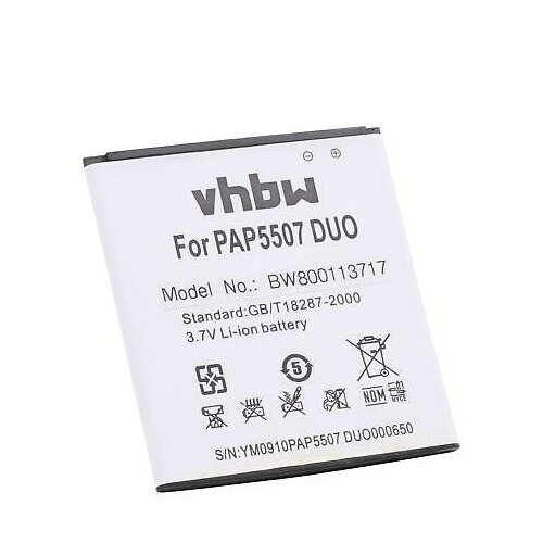 VHBW Baterija za Prestigio MultiPhone 5507 Duo, 2000 mAh Slike