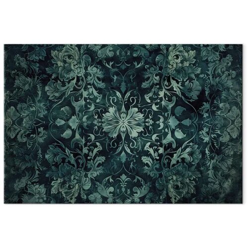  Slika - Oriental Pattern Carpet: Emerald Ornaments and Worn Patterns 90x60 Premium Print Cene