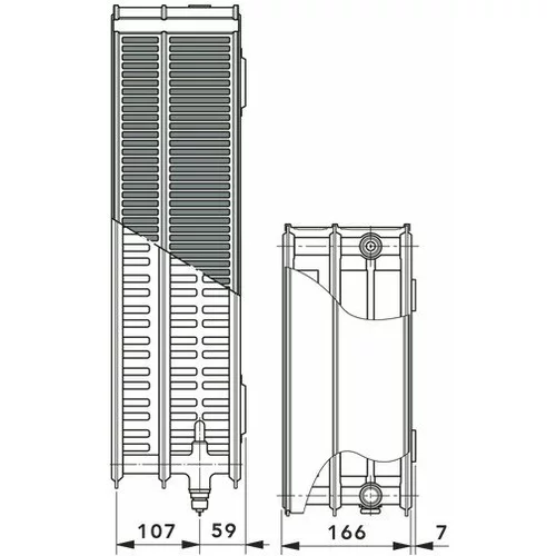VOGEL & NOOT panelni ventilski radiator, debelina 166 mm 33 KV - V500_S1320