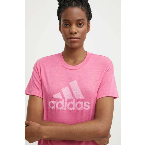Adidas Kratka majica ženska, roza barva, IS3631