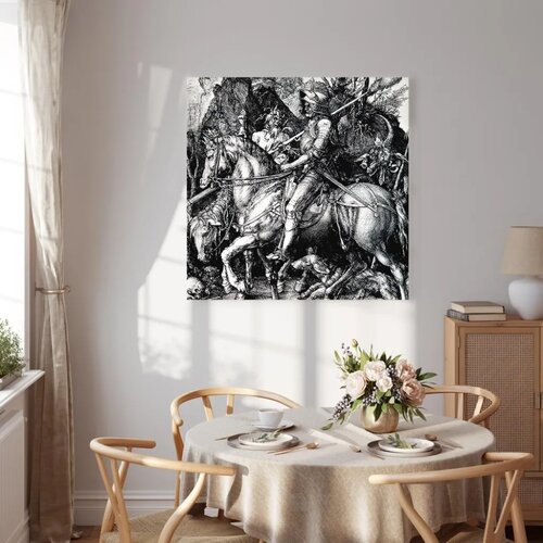 Slika - Albrecht D&amp;uuml;rer &amp;ndash; Knight Death and the Devil 60x60 Premium Print Slike