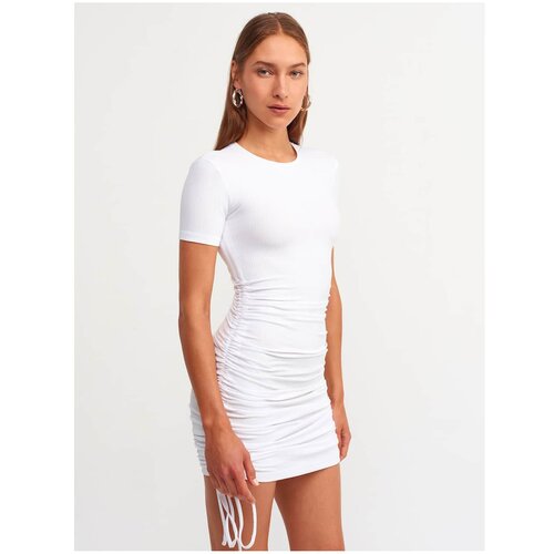 Dilvin 9092 Lace-Up Dress White Slike