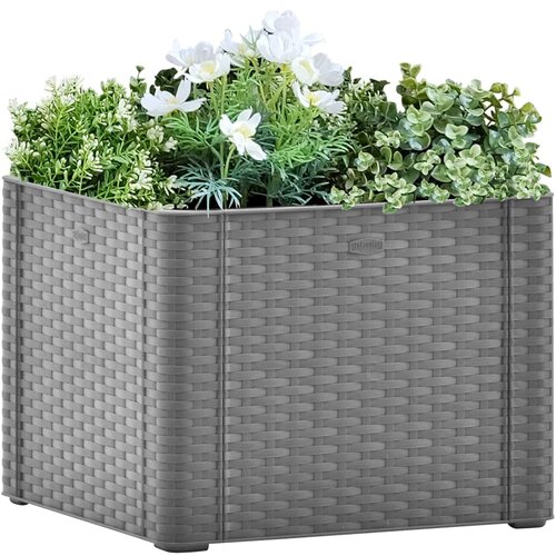 Furnova Visoka greda z zalivalnim sistemom siva 43x43x33 cm, (21921280) Slike