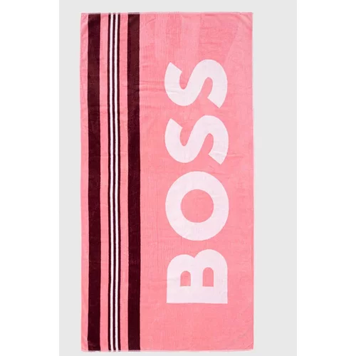 Boss Pamučni ručnik boja: ružičasta