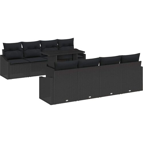 Sjedeća garnitura za vrt 7 kom. Crna poliratan 100 x 55 x 73 cm Slike