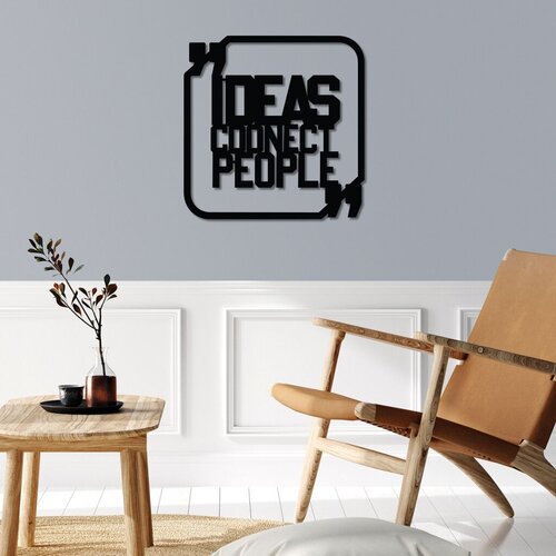 Wallity zidna dekoracija ideas connect people, 50 x 50 cm, crna Cene