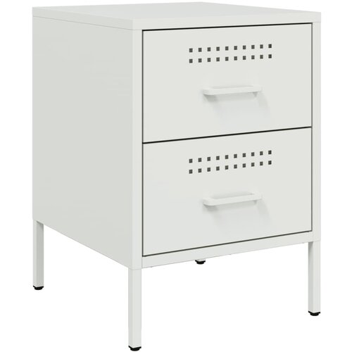 Maison Chic Nočna omarica - Nočna miza bela 36x39x50,5 cm jeklo, (21688766) Slike
